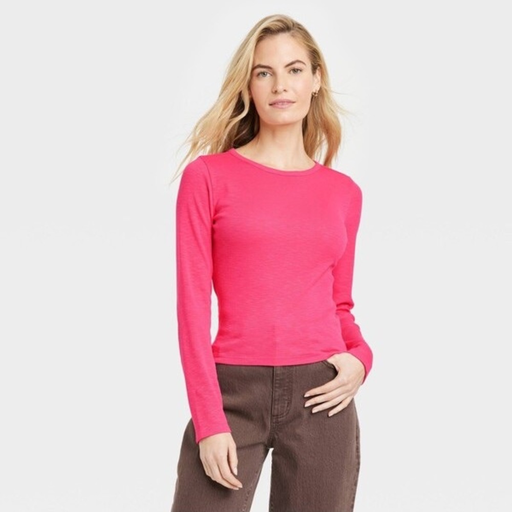 Universal Thread Bright Pink Long Sleeve Top EUC